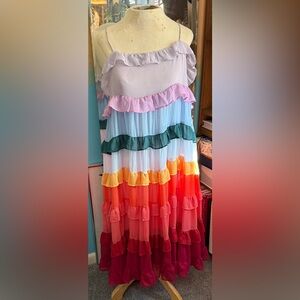 Storia rainbow ruffled dress - M